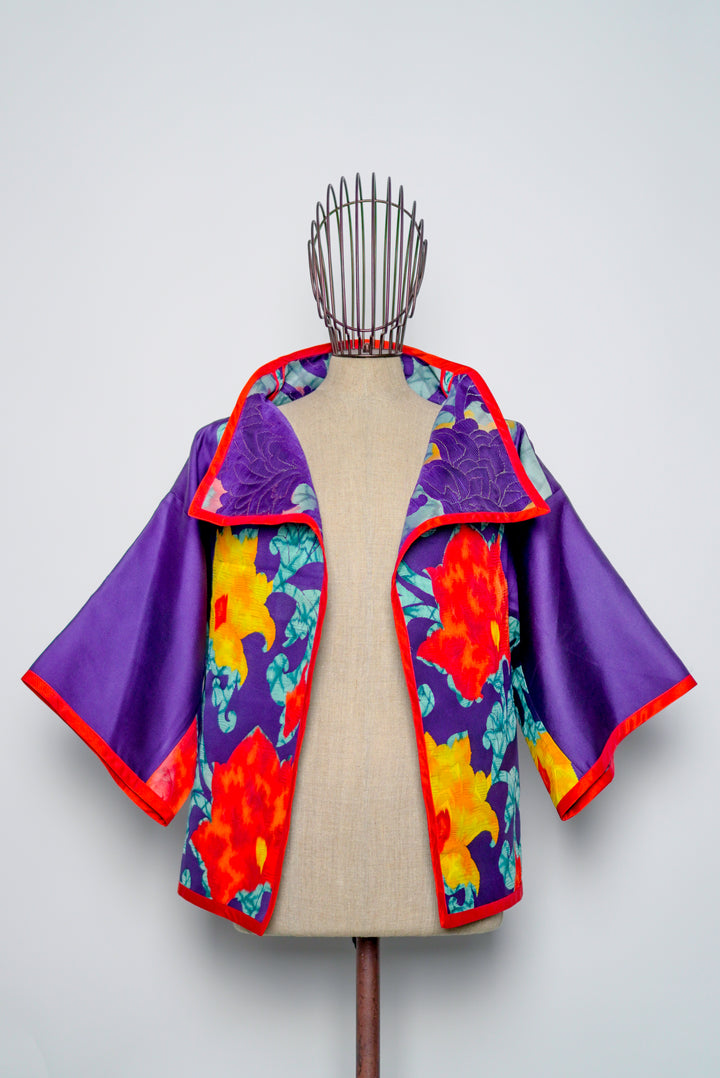 Reversible Short Silk Jacket | Allegra