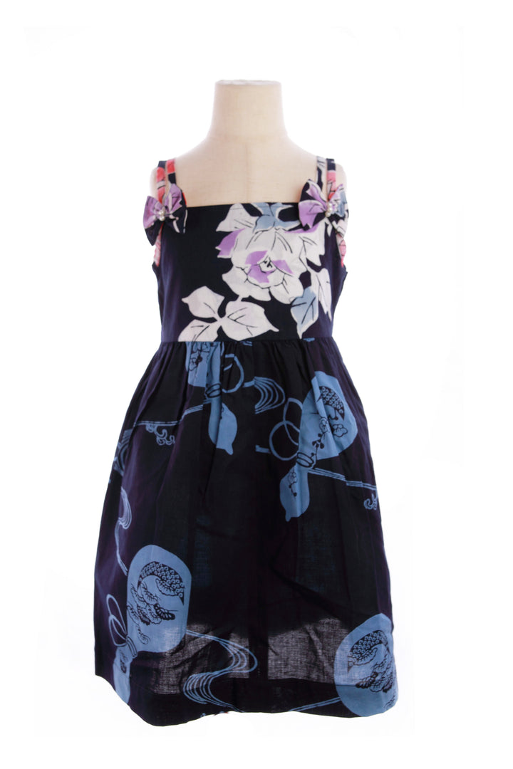 Girl's Double Spaghetti Straps Cotton Dress