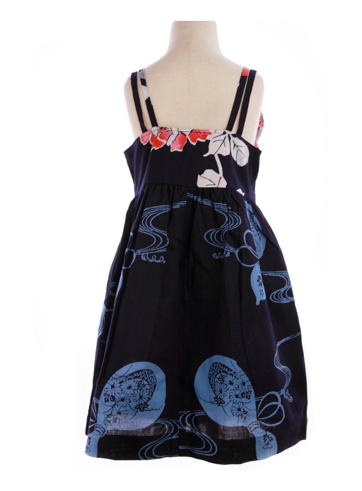 Girl's Double Spaghetti Straps Cotton Dress