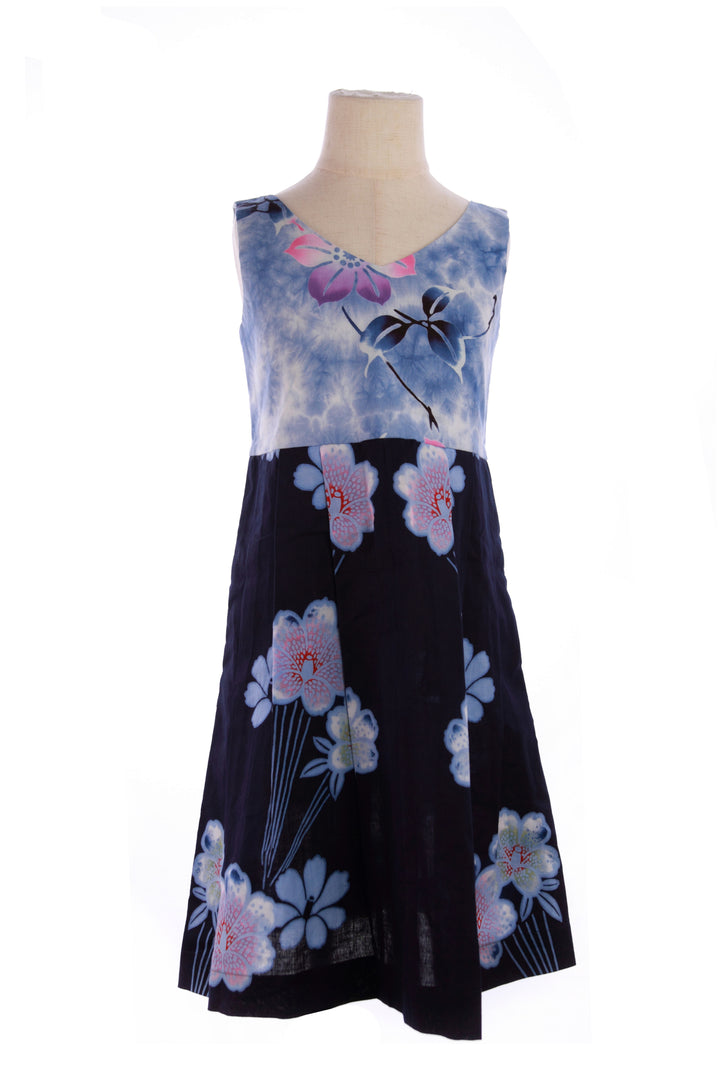 Girl's Sleeveless Floral Cotton Dress