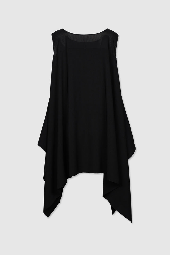 Black Sleeveless Silk Dress