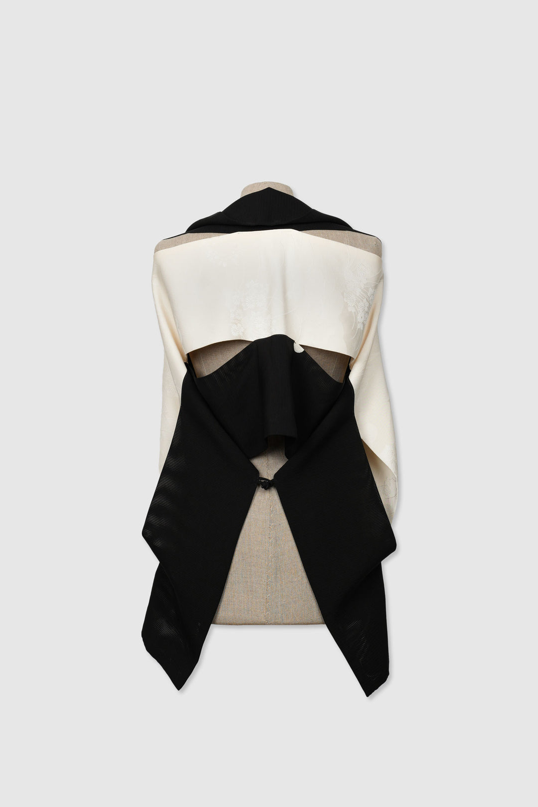 Black & White Long Reversible Silk Shawl | Sogno di Nebbia