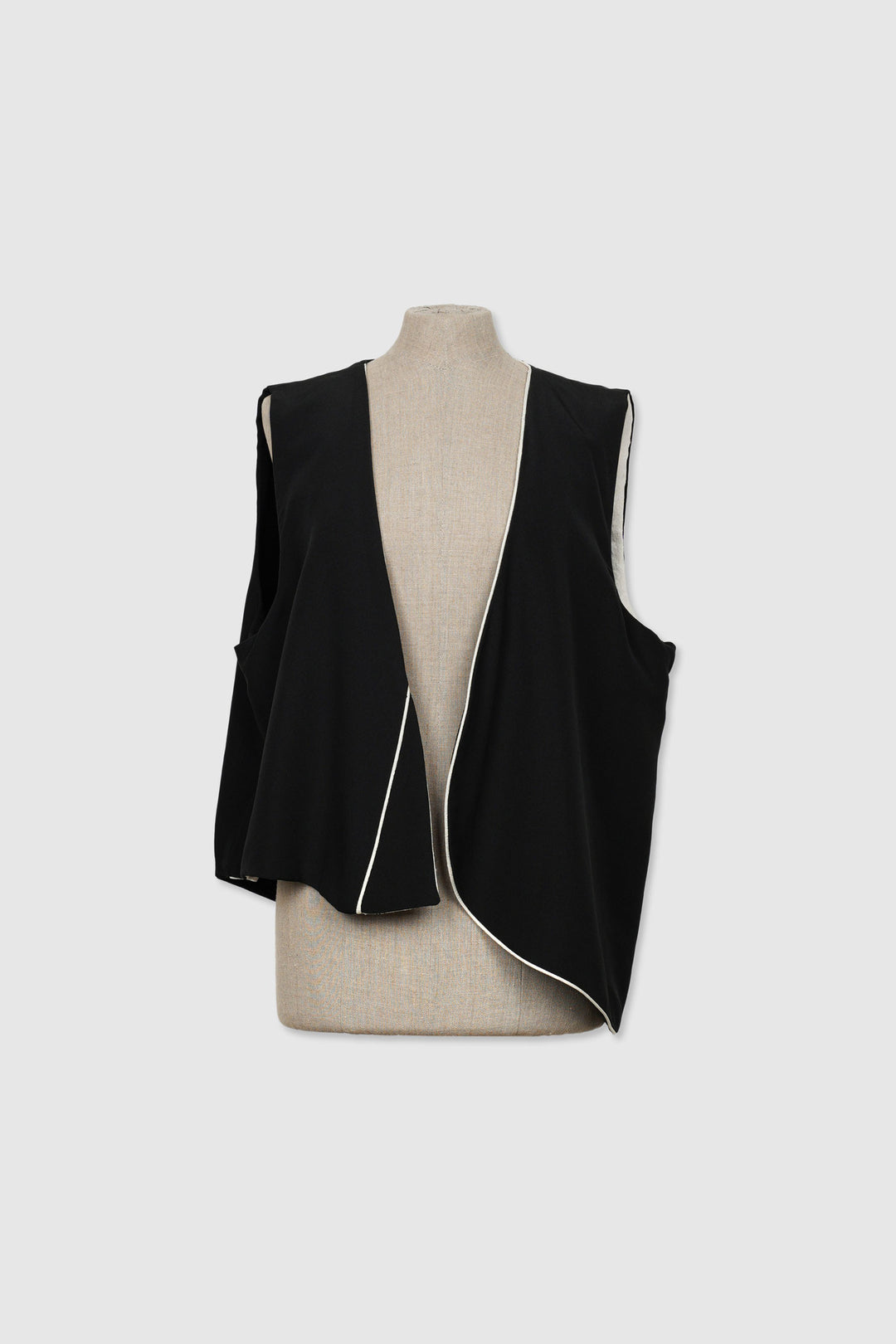 Black & White Reversible Silk Vest | Luna di Notte