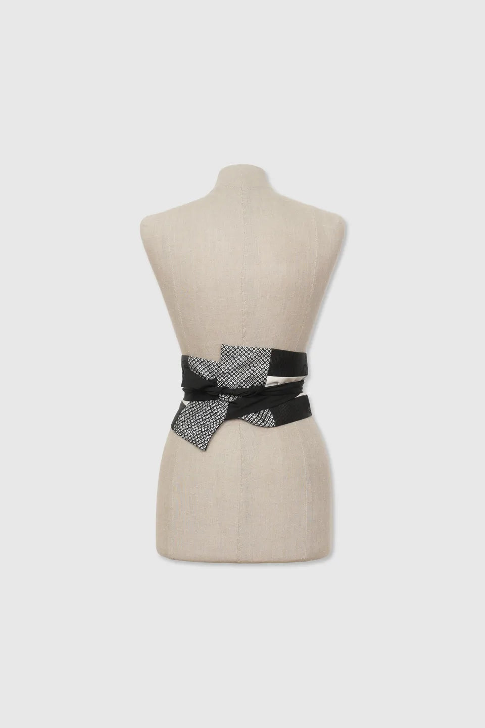 Black & White Reversible Tapered Patchwork Silk Belt