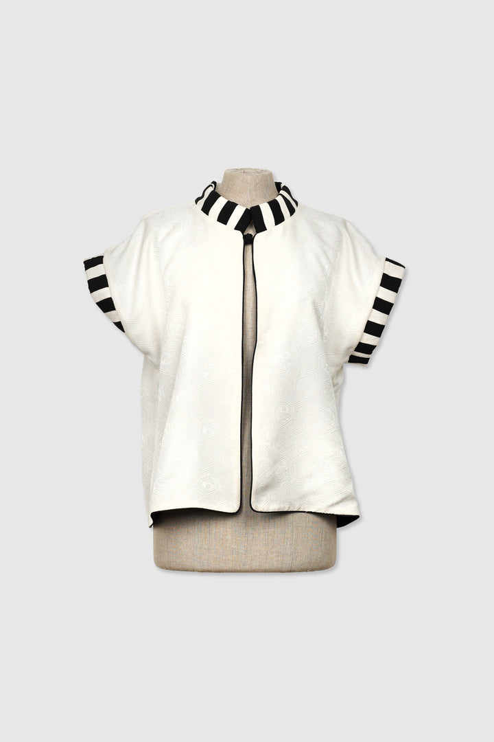 Black & White Silk Reversible Jacket | Eterno Elegante