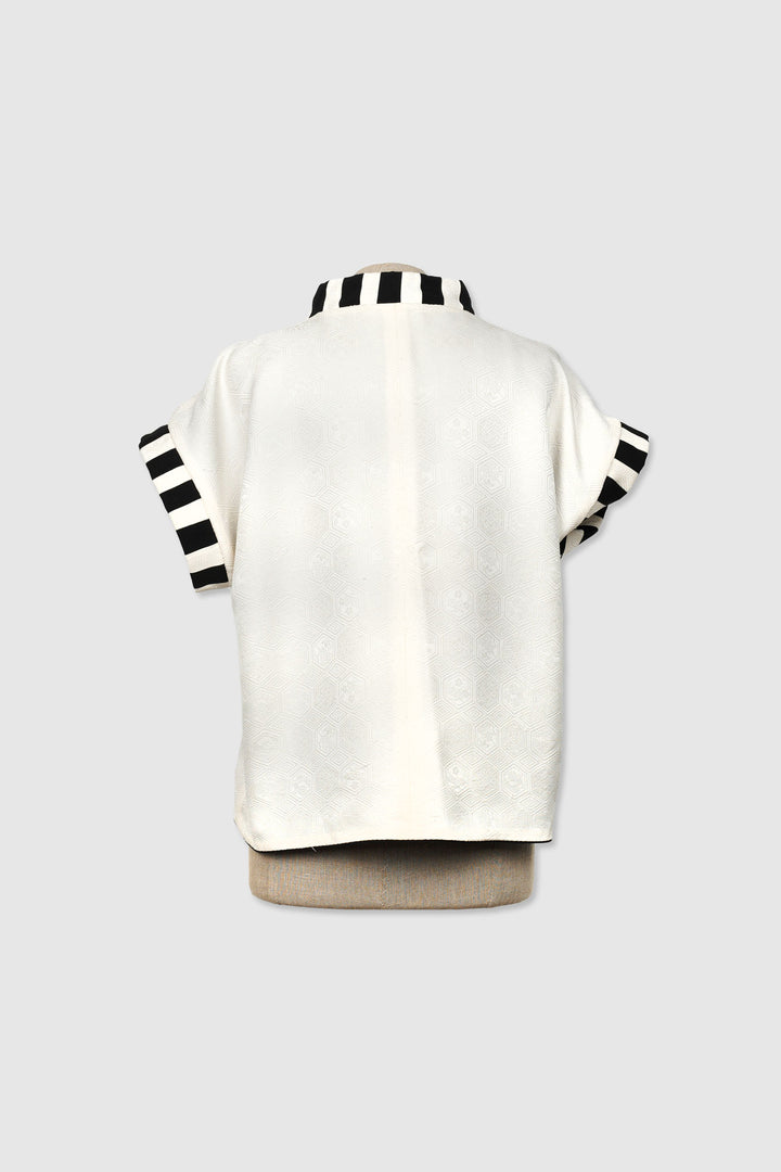 Black & White Silk Reversible Jacket | Eterno Elegante