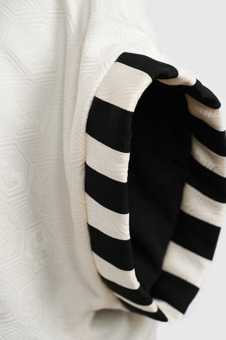 Black & White Silk Reversible Jacket | Eterno Elegante