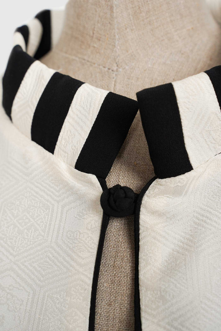 Black & White Silk Reversible Jacket | Eterno Elegante