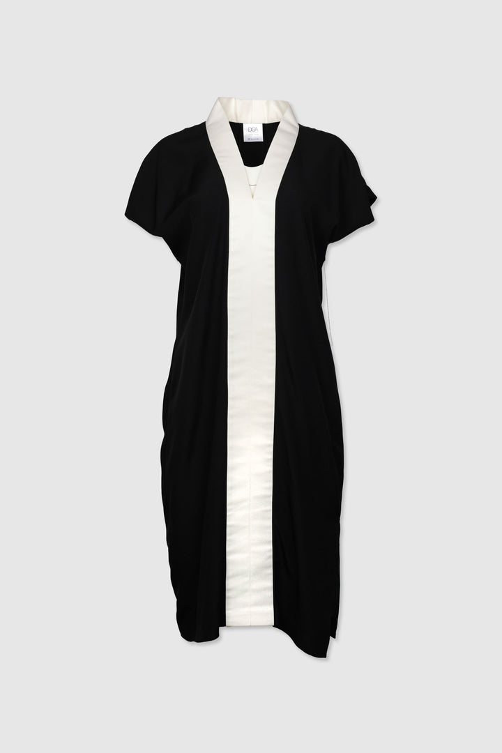 Black & White Silk Shift Dress | Canto Notturno