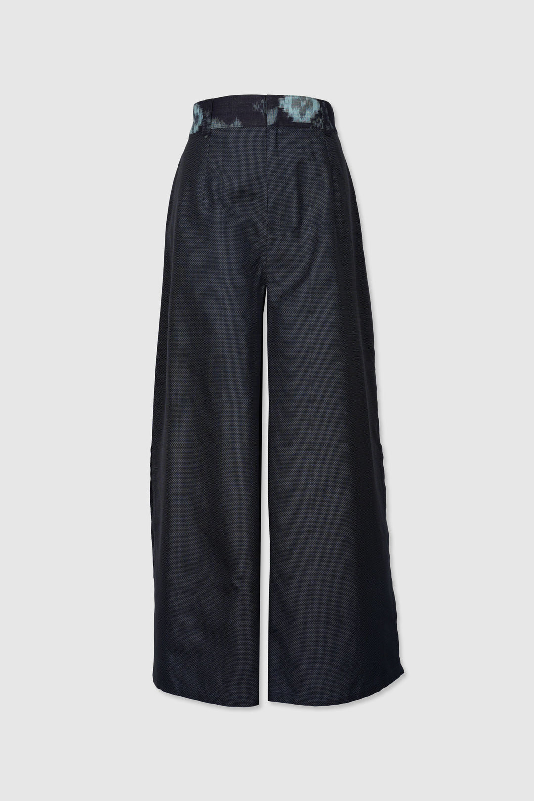 Blue Silk Pants with Side Slits | Yū