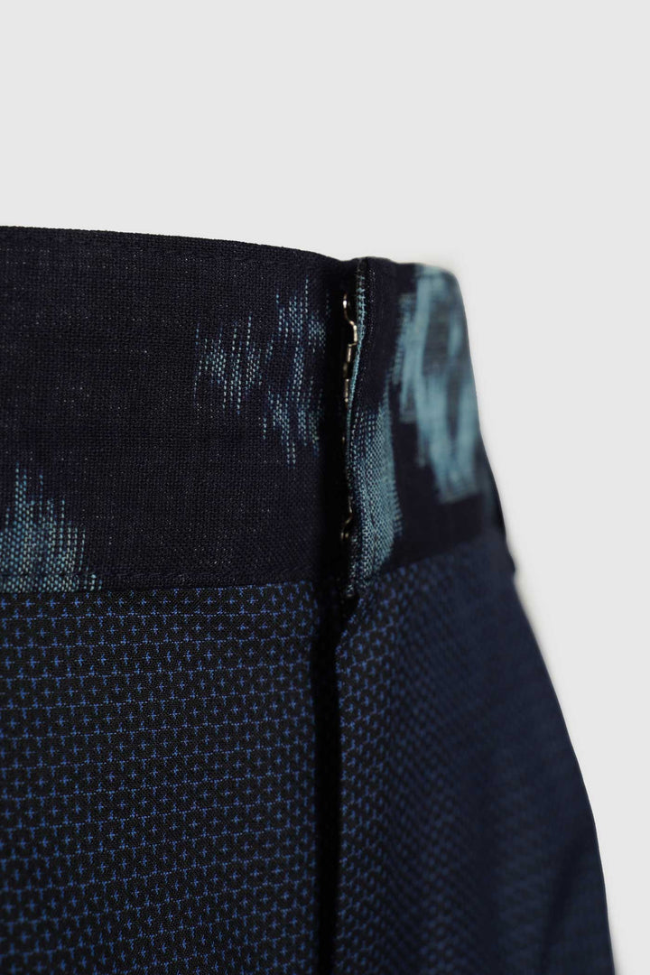 Blue Silk Pants with Side Slits | Yū