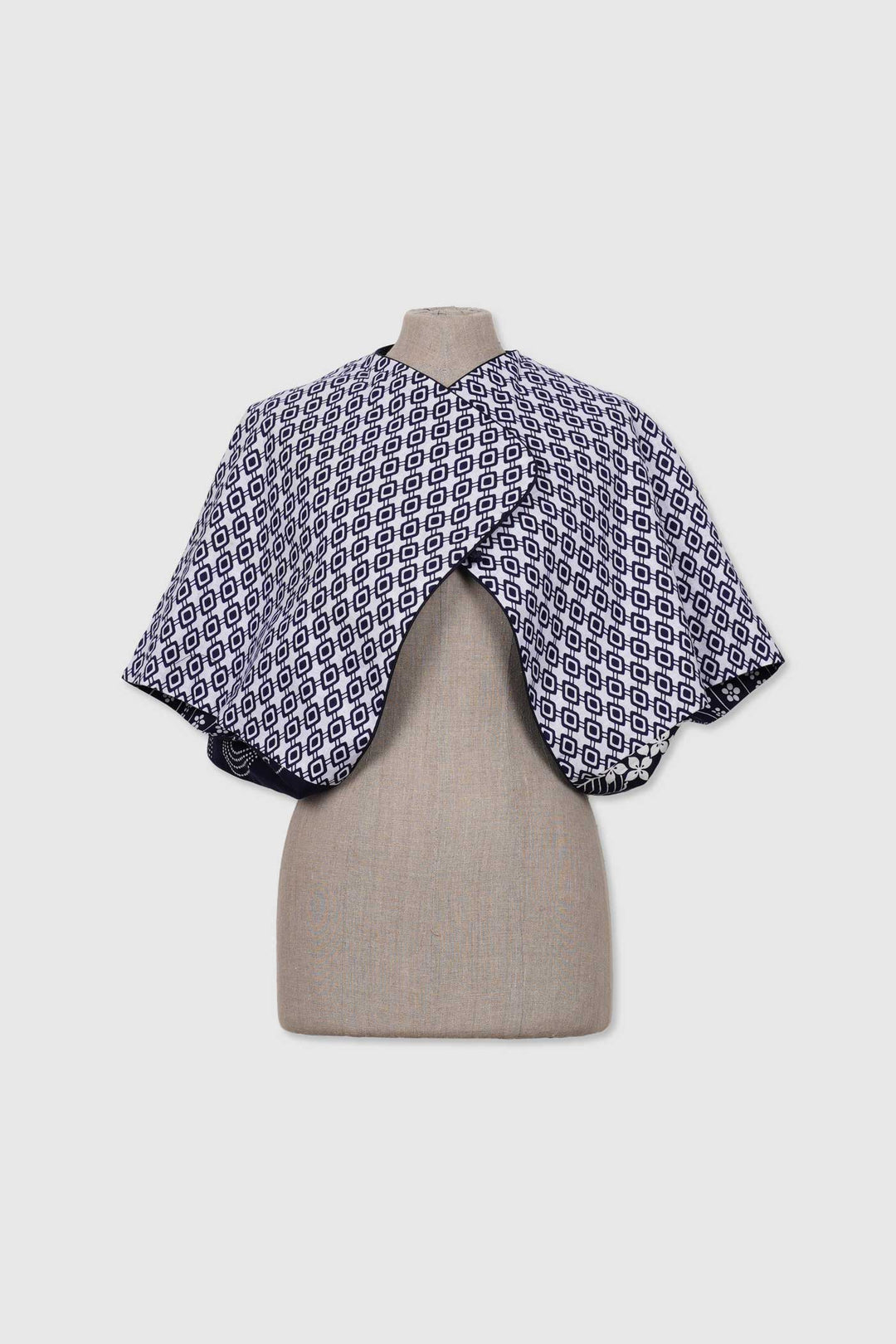 Cotton Reversible 4-Way Bolero Jacket | Takara | Floral Hex