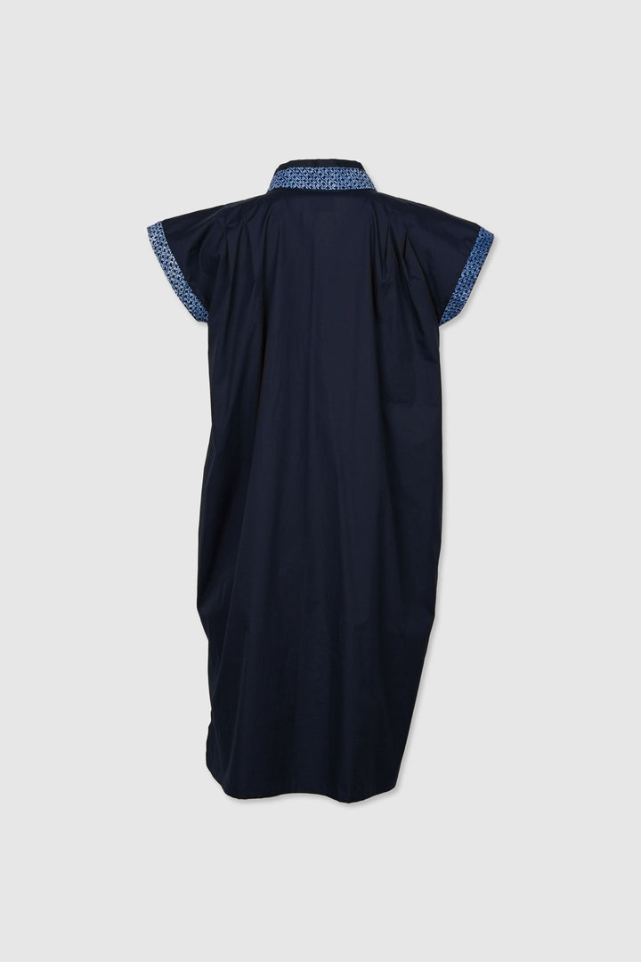 Cotton Shift Dress with Shibori Detailings | Ai