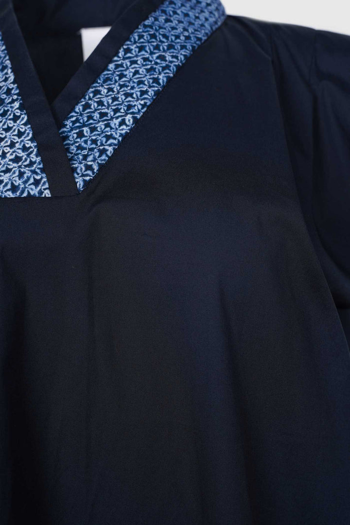 Cotton Shift Dress with Shibori Detailings | Ai