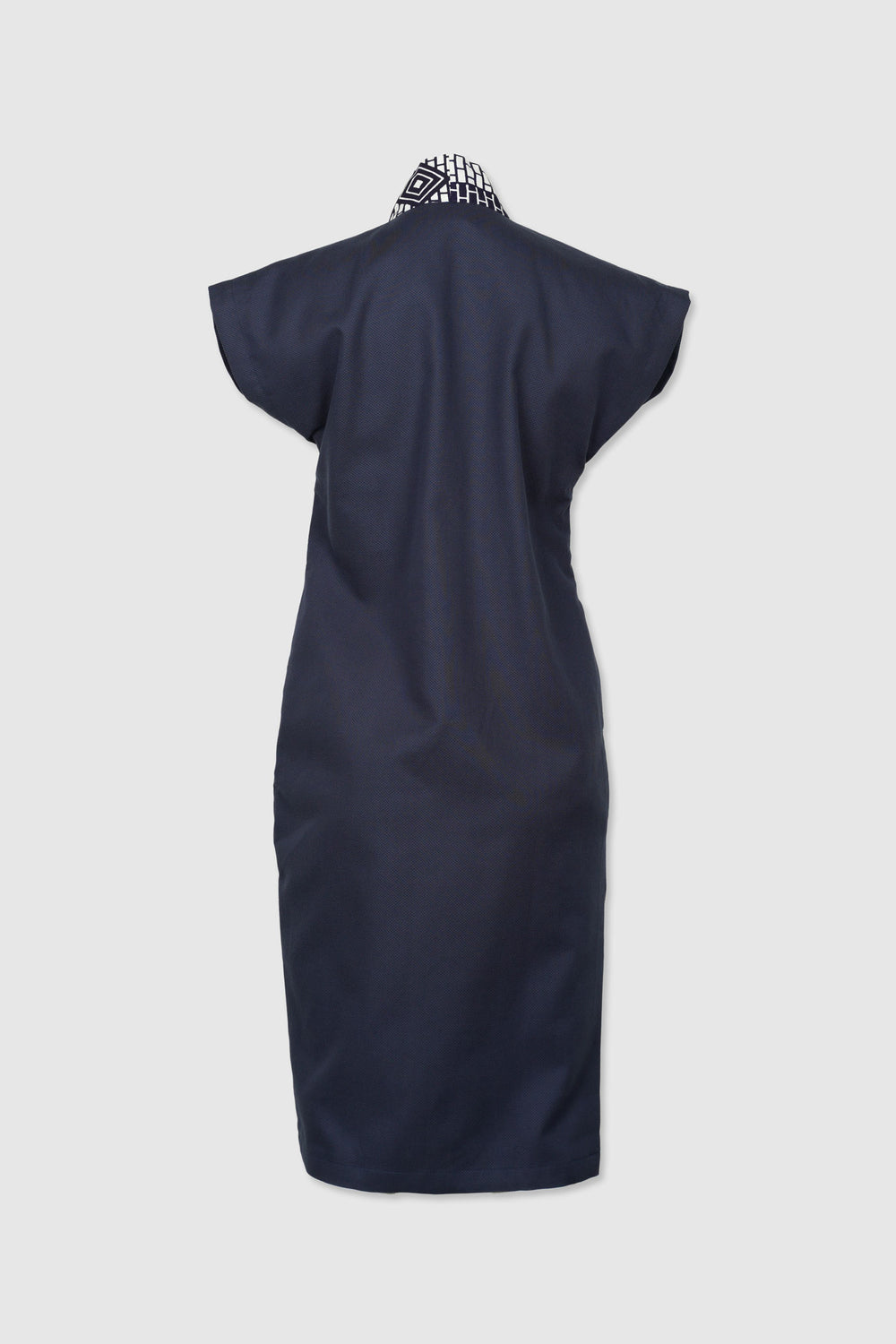 Cotton Tubular Dress with Yukata Patchwork Lapel | Navya