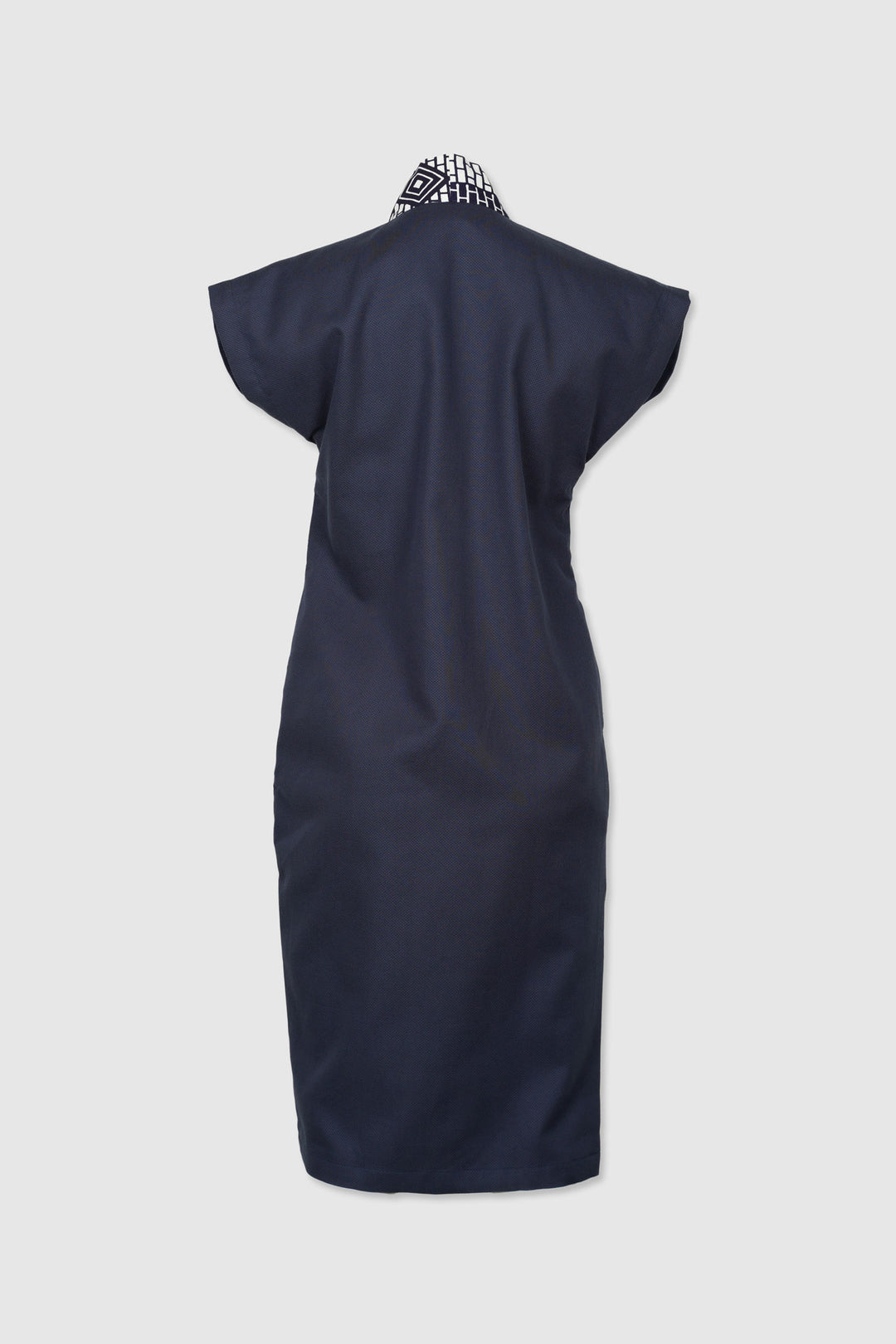 Cotton Tubular Dress with Yukata Patchwork Lapel | Navya
