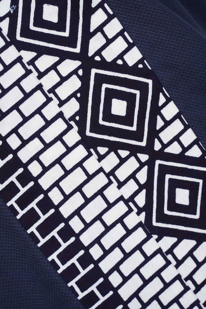 Cotton Tubular Dress with Yukata Patchwork Lapel | Navya