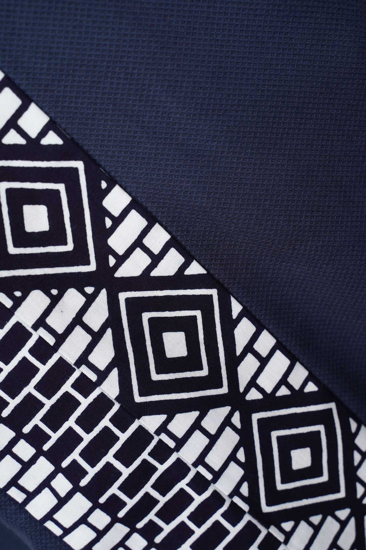 Cotton Tubular Dress with Yukata Patchwork Lapel | Navya