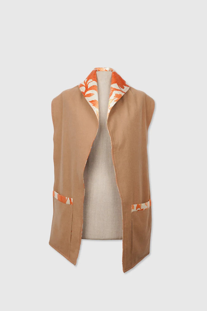 Dual-Sided Silk & Cashmere Stole Scarf | Edna