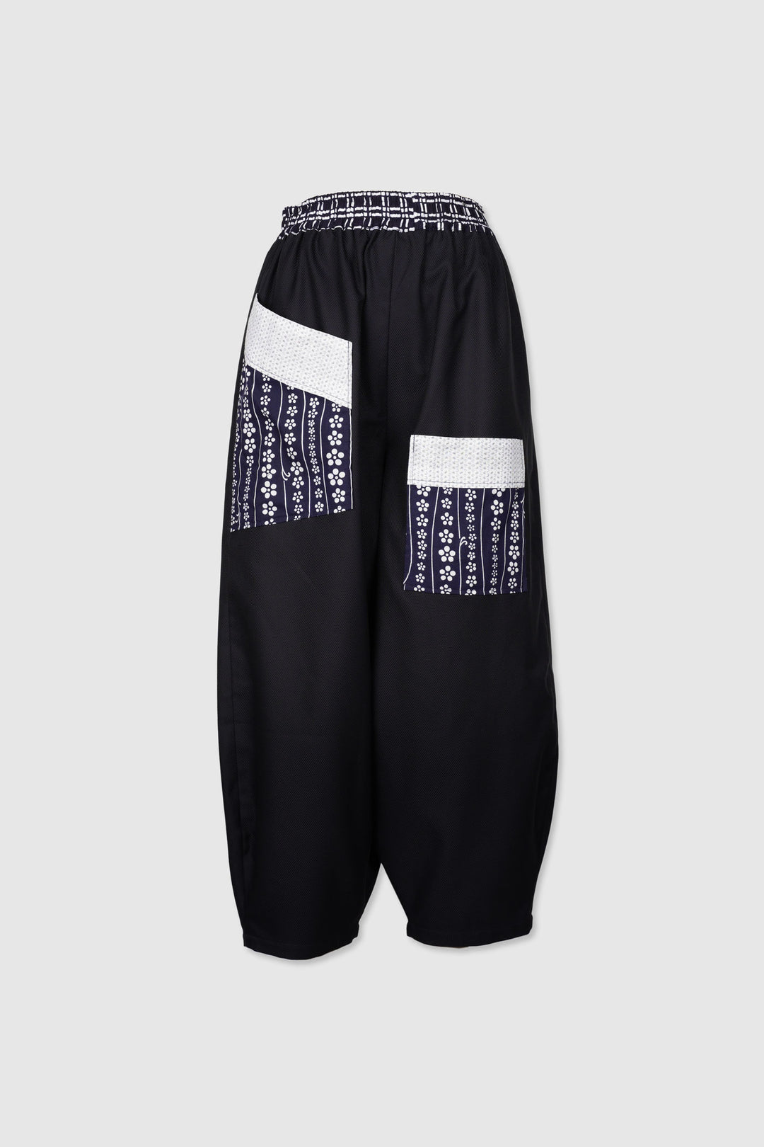 Italian Cotton Lantern Pants with Yukata Patch Pockets | Passeggiata Elegante