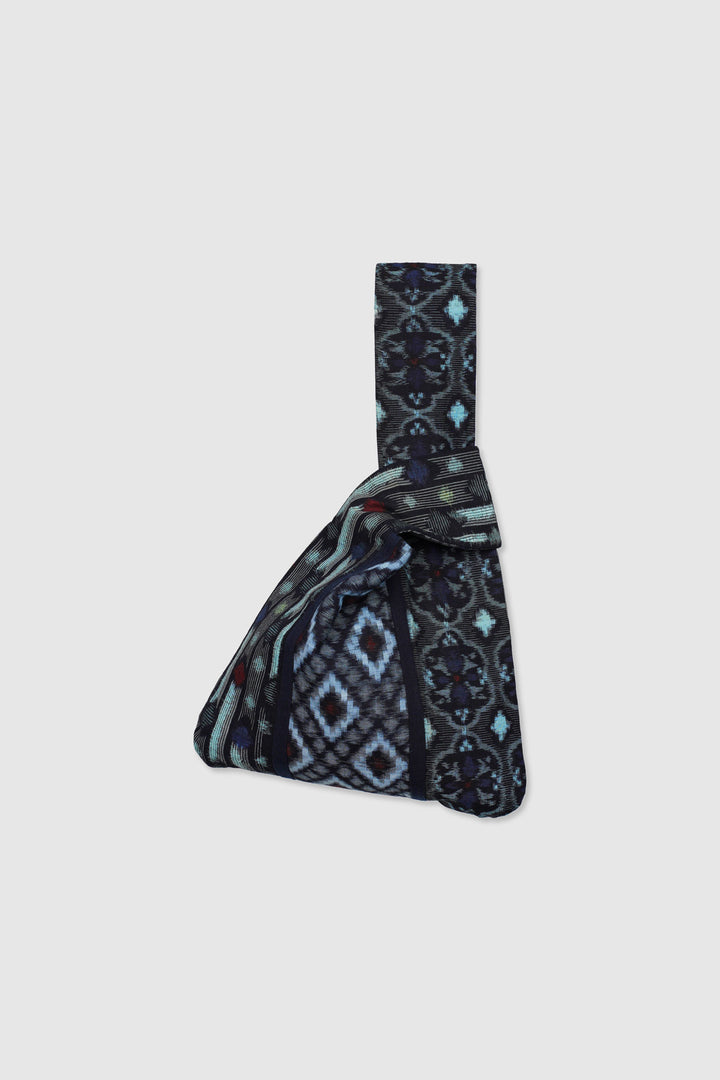 Kasuri Cotton & Silk Reversible Patchwork Knot Bag