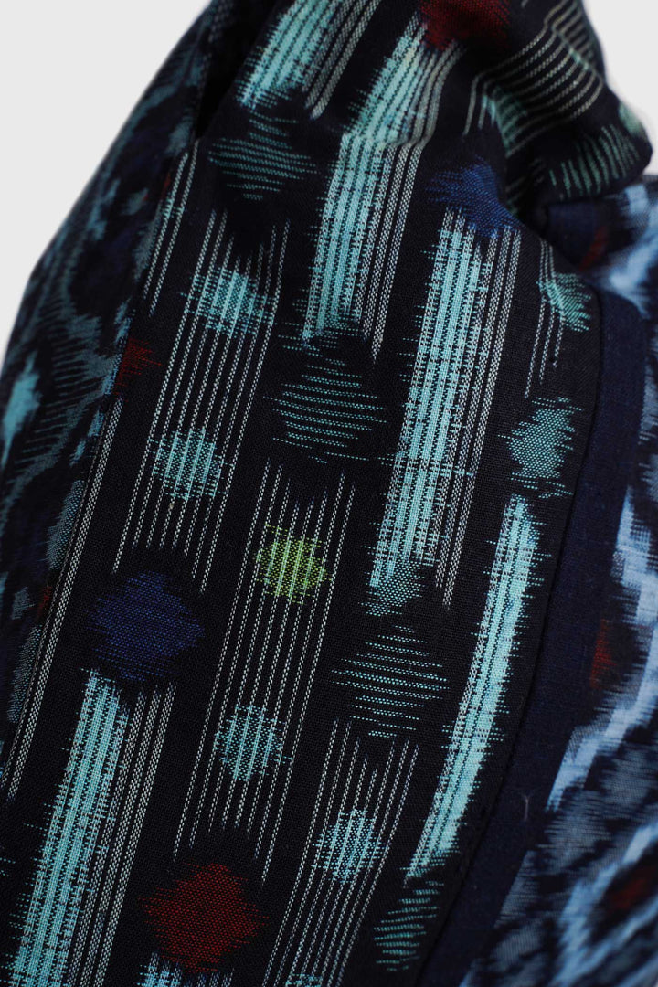 Kasuri Cotton & Silk Reversible Patchwork Knot Bag