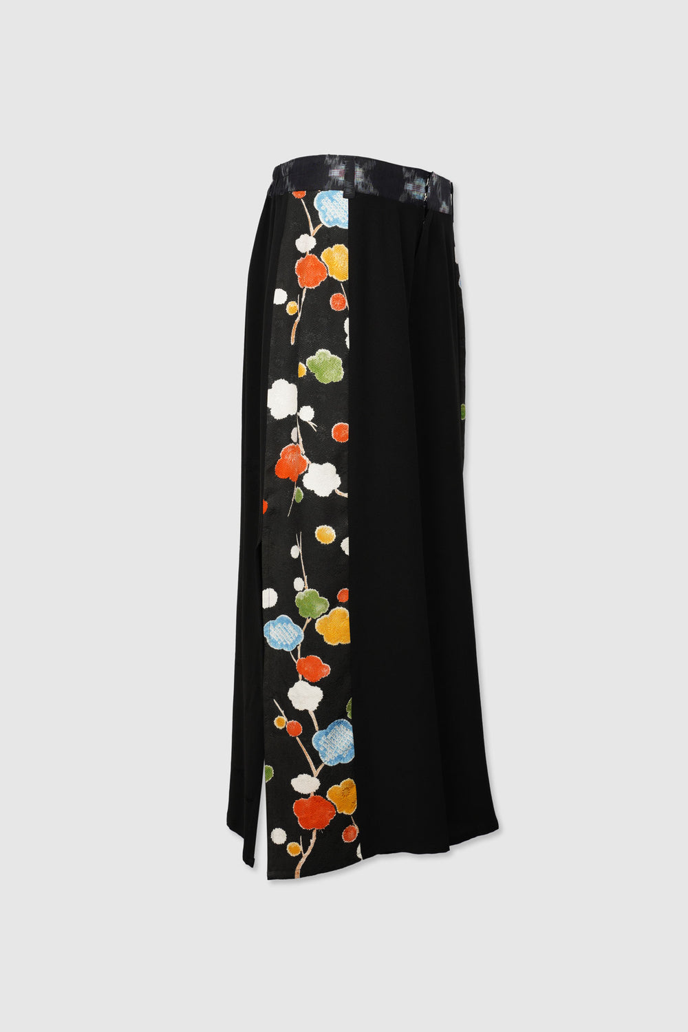 Multi Colored Patterned Silk Pants with Side Slits | Yū