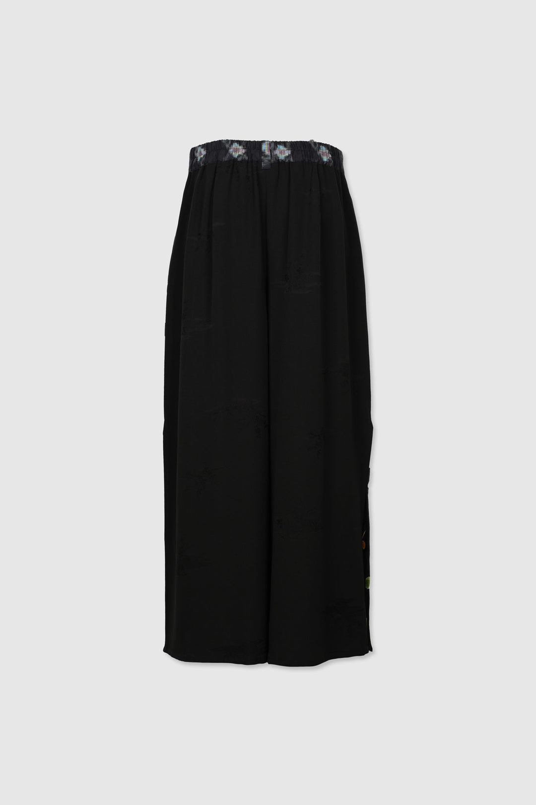Multi Colored Patterned Silk Pants with Side Slits | Yū