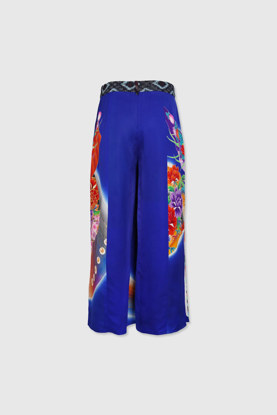 Multi Colored Patterned Silk Pants with Side Slits | Yū