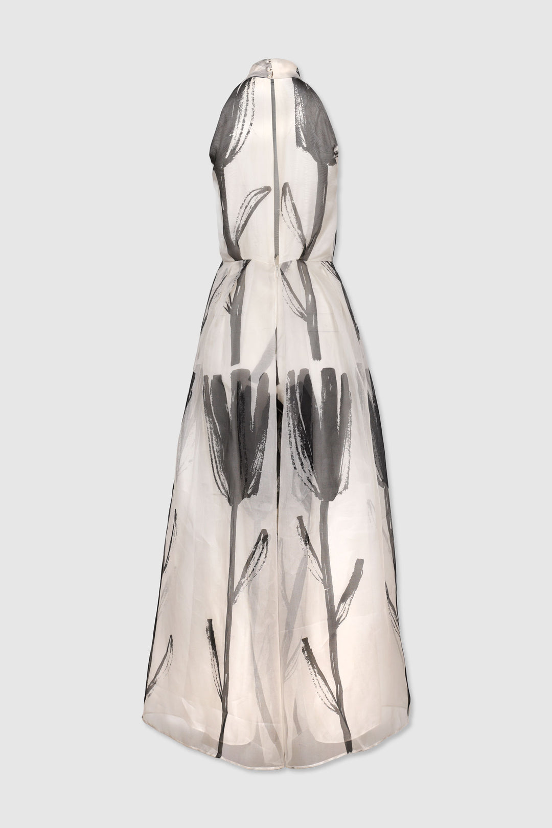 Organza Halter Neck Wide-Leg Jumpsuit