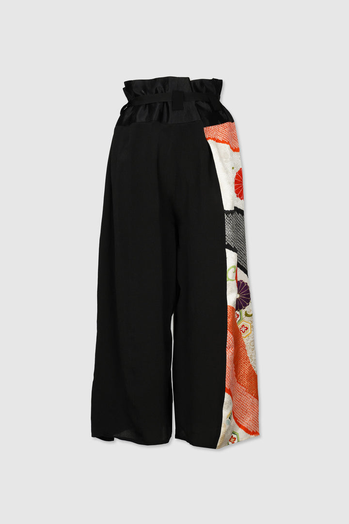 Palazzo Paperbag Waist Silk & Shibori Silk Pants | Chou