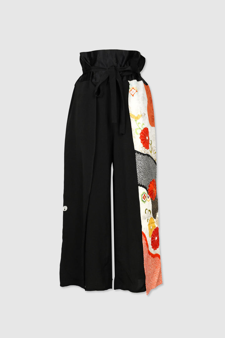 Palazzo Paperbag Waist Silk & Shibori Silk Pants | Chou