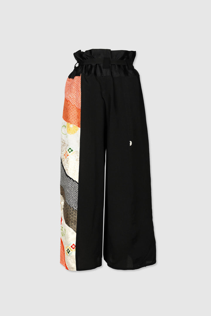 Palazzo Paperbag Waist Silk & Shibori Silk Pants | Chou