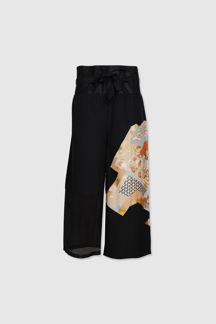 Palazzo Paperbag Waist Silk Pants | Chou | Orange Forest