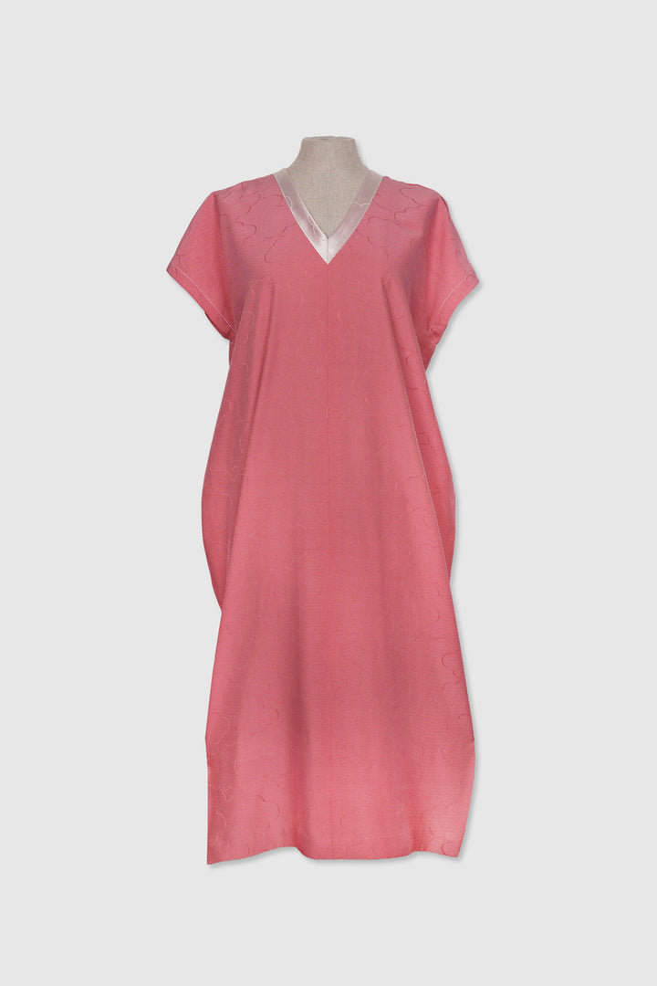 Pastel Red Silk Shift Dress