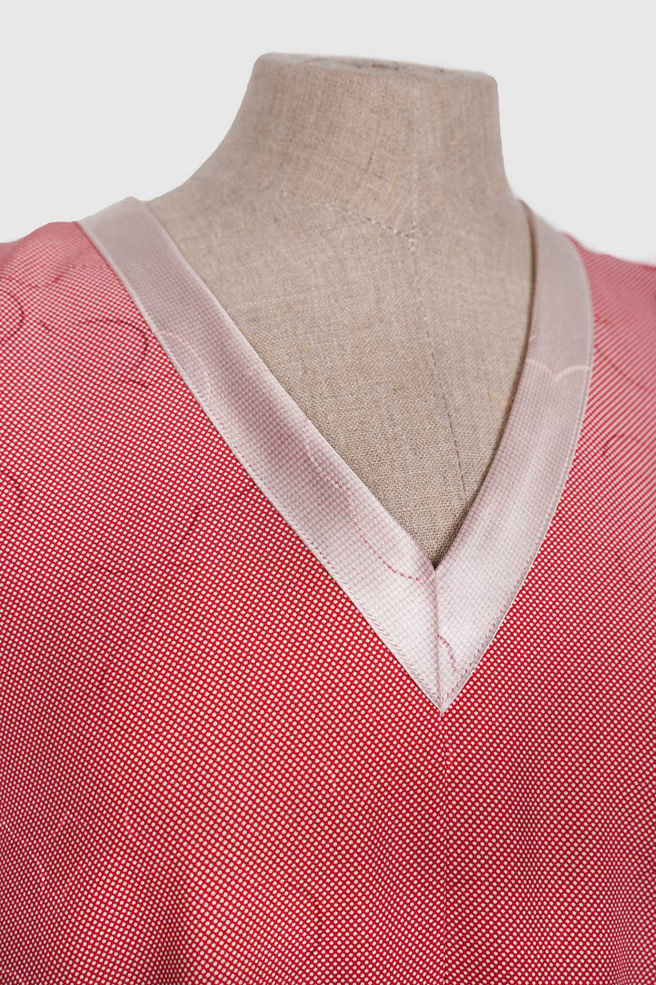 Pastel Red Silk Shift Dress