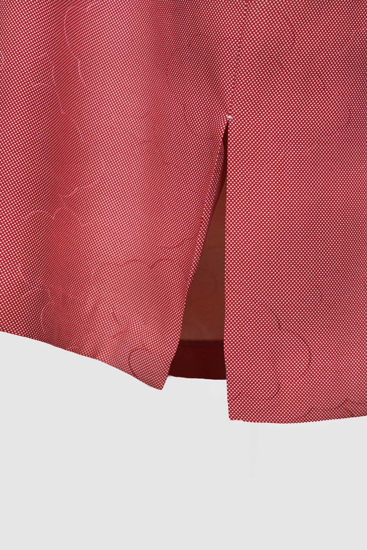 Pastel Red Silk Shift Dress