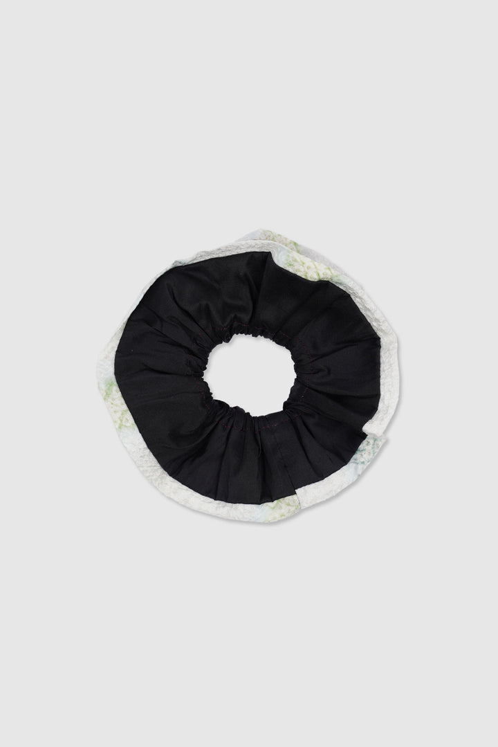 Shibori & Vintage Silk Reversible Hair Scrunchie