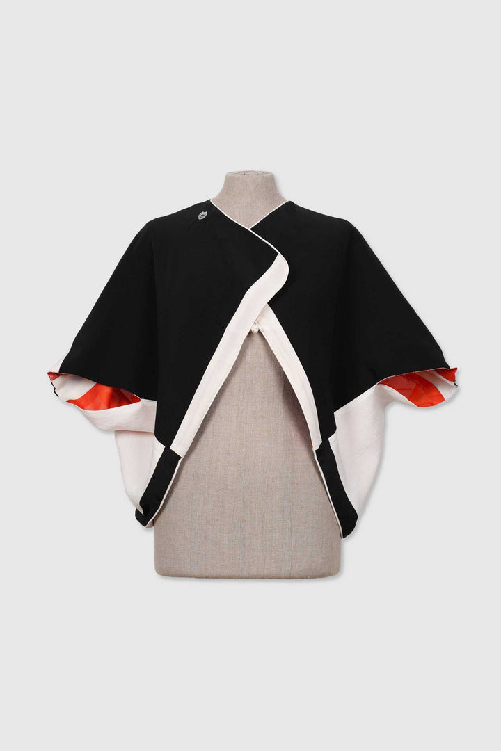 Silk Reversible 4-Way Bolero Jacket | Dokujisei | Ancient Flowers
