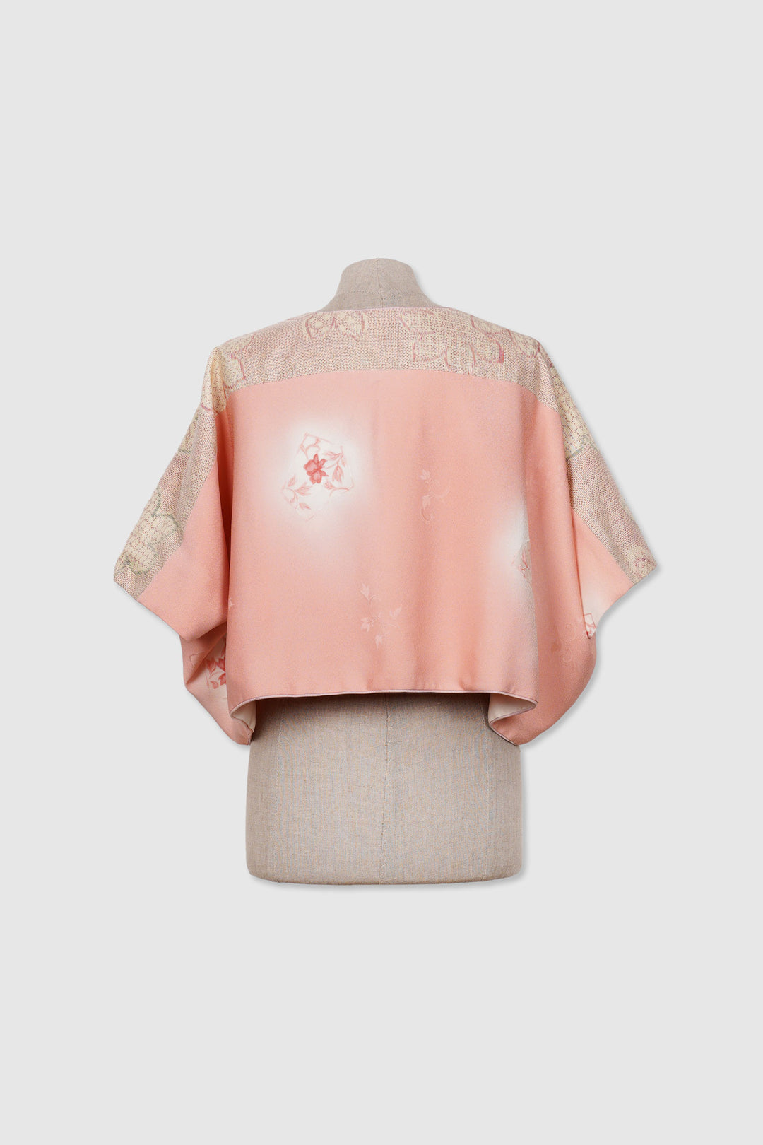 Silk Reversible 4-Way Bolero Jacket | Dokujisei | Floral Pink