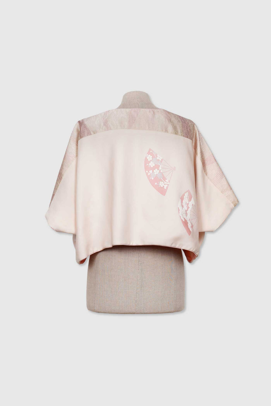 Silk Reversible 4-Way Bolero Jacket | Dokujisei | Floral Pink