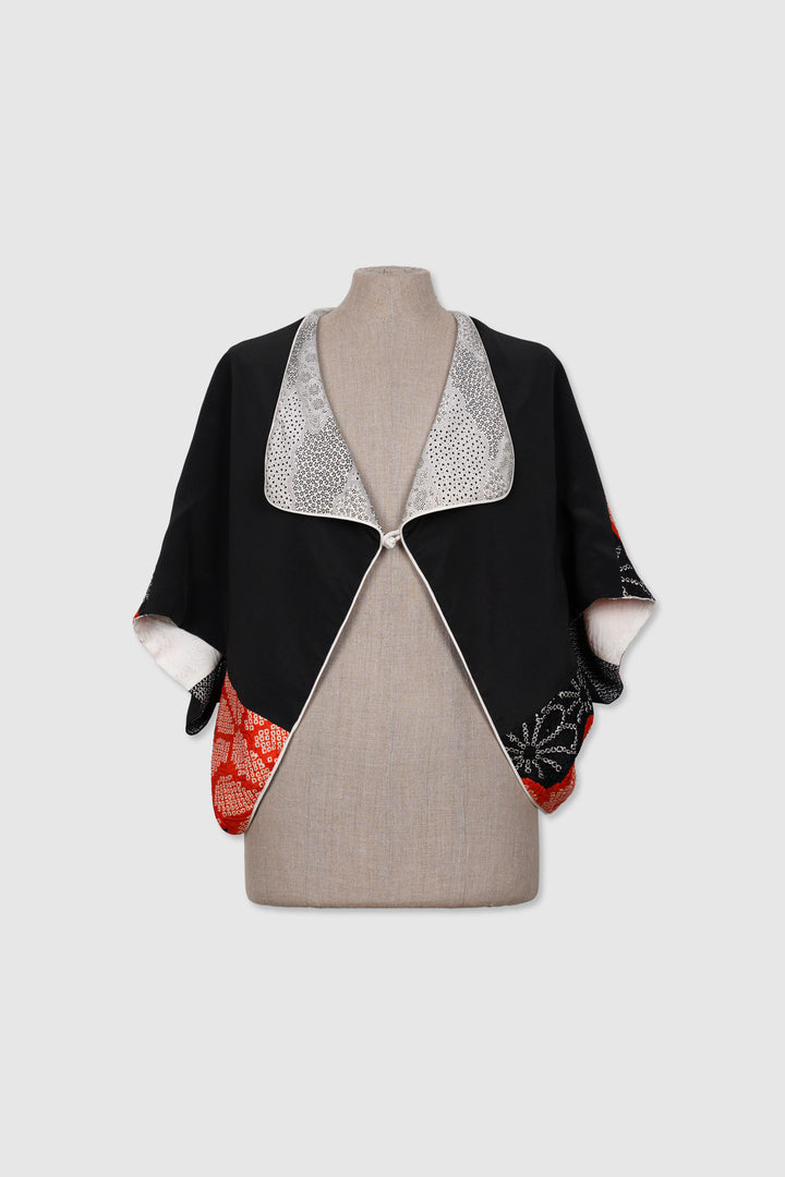 Silk Reversible 4-Way Long Bolero Jacket