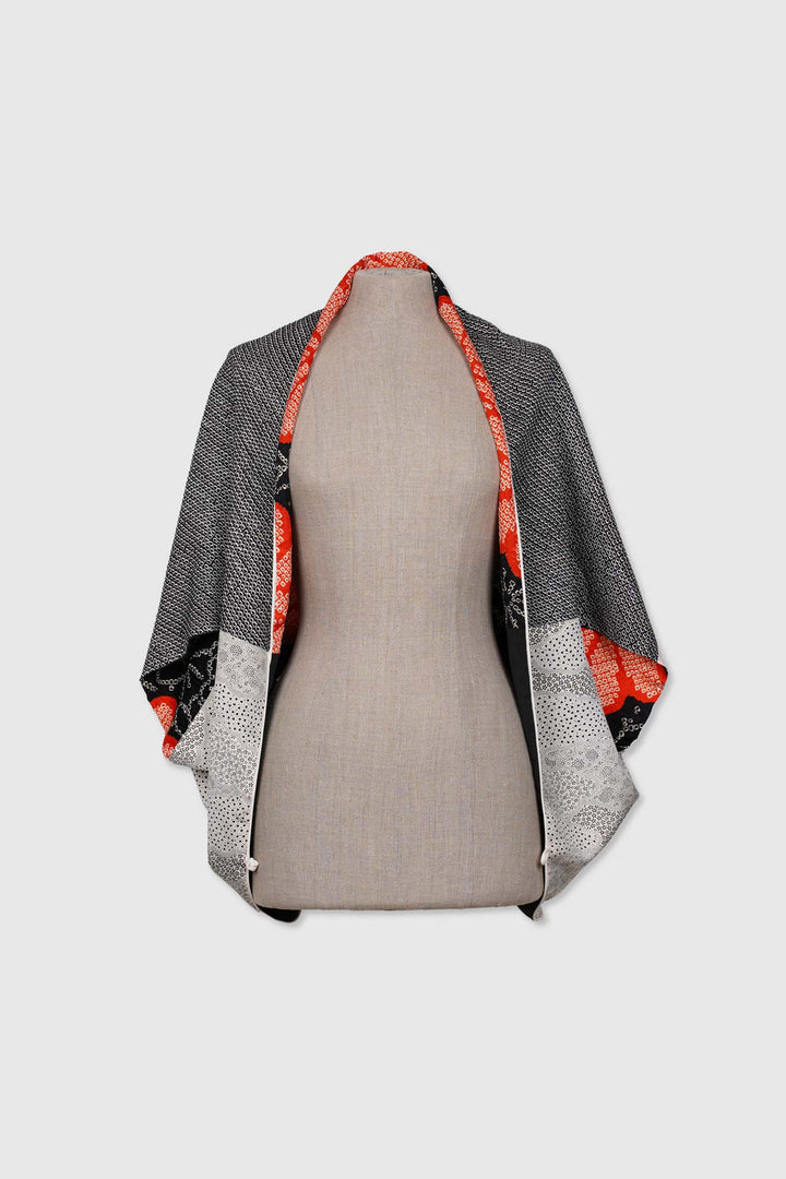 Silk Reversible 4-Way Long Bolero Jacket
