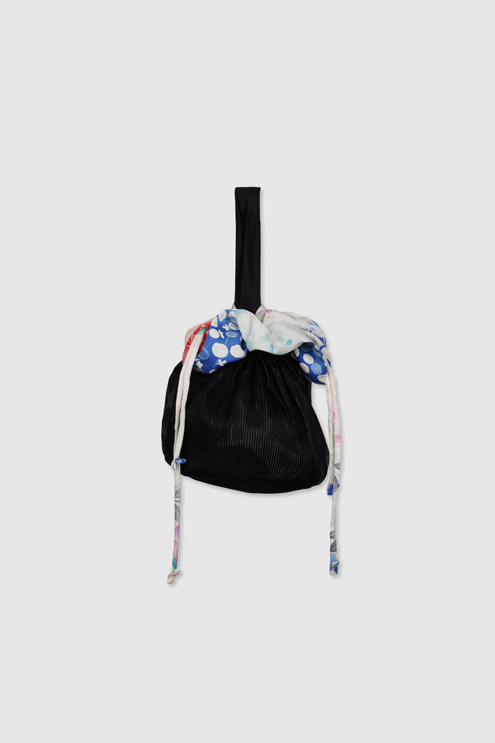 Silk Reversible Drawstring Round Bag