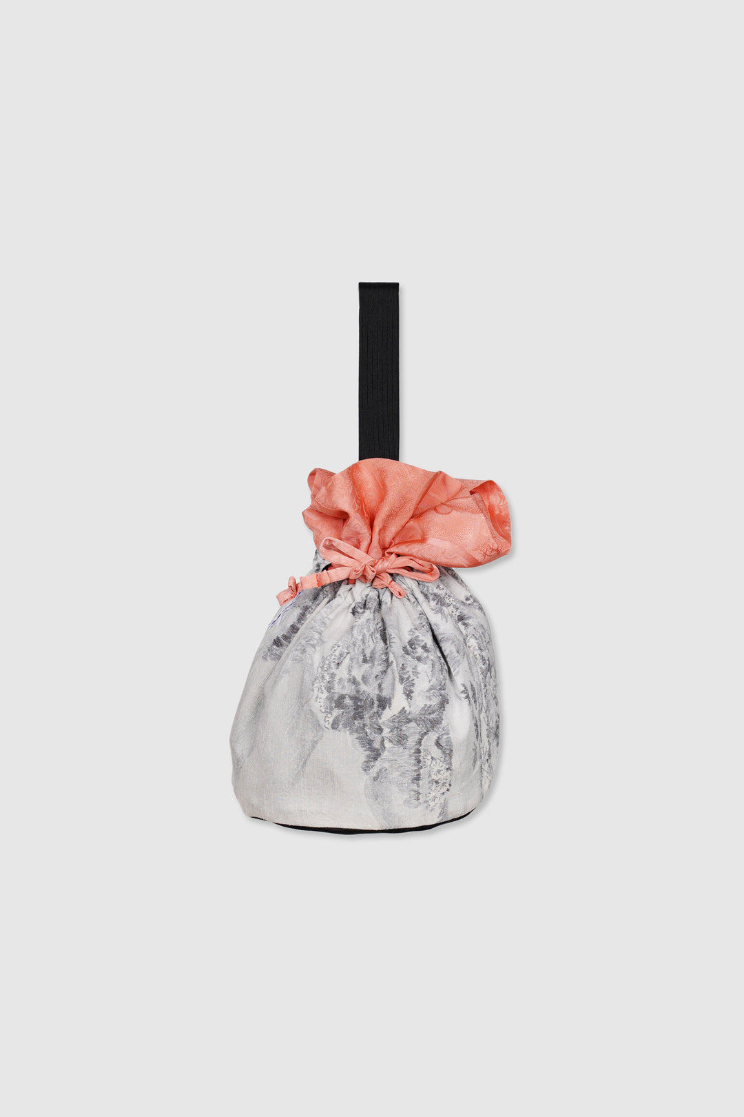 Silk Reversible Drawstring Round Bag