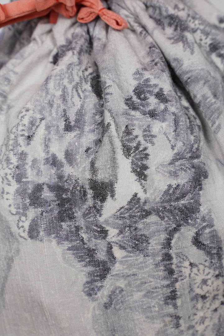 Silk Reversible Drawstring Round Bag