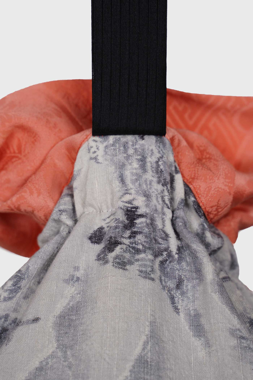 Silk Reversible Drawstring Round Bag