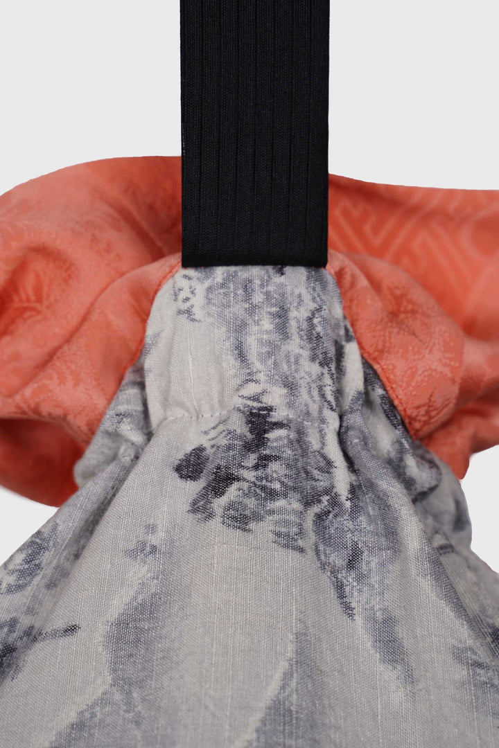 Silk Reversible Drawstring Round Bag