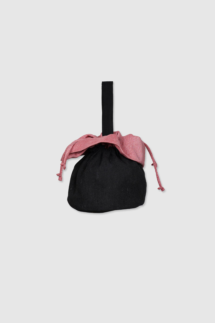 Silk Reversible Drawstring Round Bag