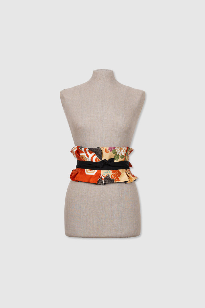 Silk Reversible Pleated Belt | Aurora | Classic Forest